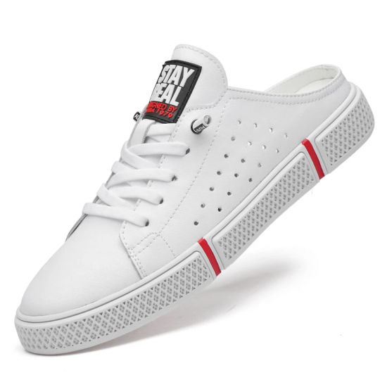 Fashion Casual Slip on Shoes for Men Half Drag Men's Lace-up Loafers Breathable Men Flats Shoes Half Slippers for Men All Season Fashion Casual Slip on Shoes for Men Half Drag Men's Lace-up Loafers Breathable Men Flats Shoes Half Slippers for Men All Season